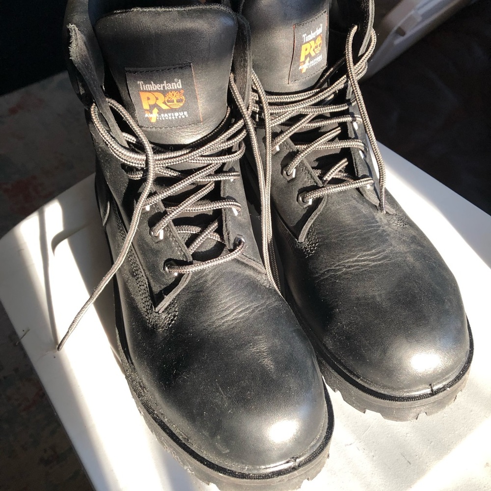 Black Timberland Steel Toe Boots